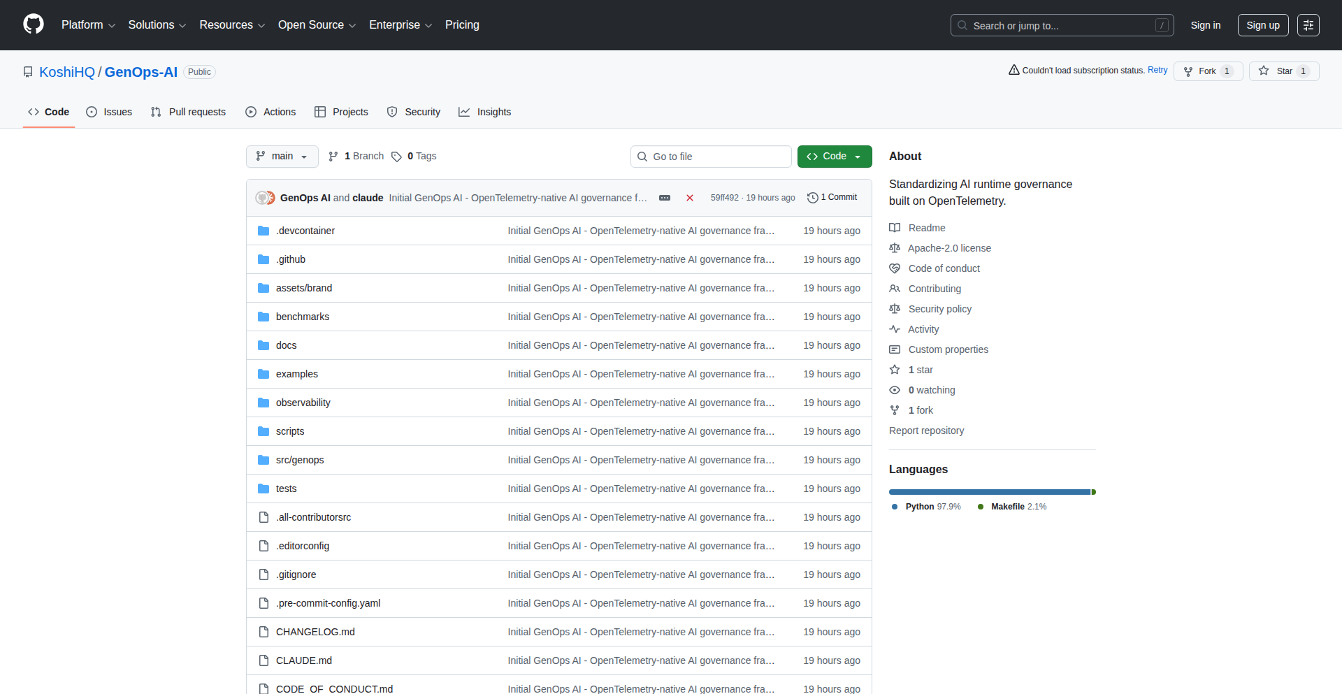 GenOps AI: The AI Workload Governance Framework