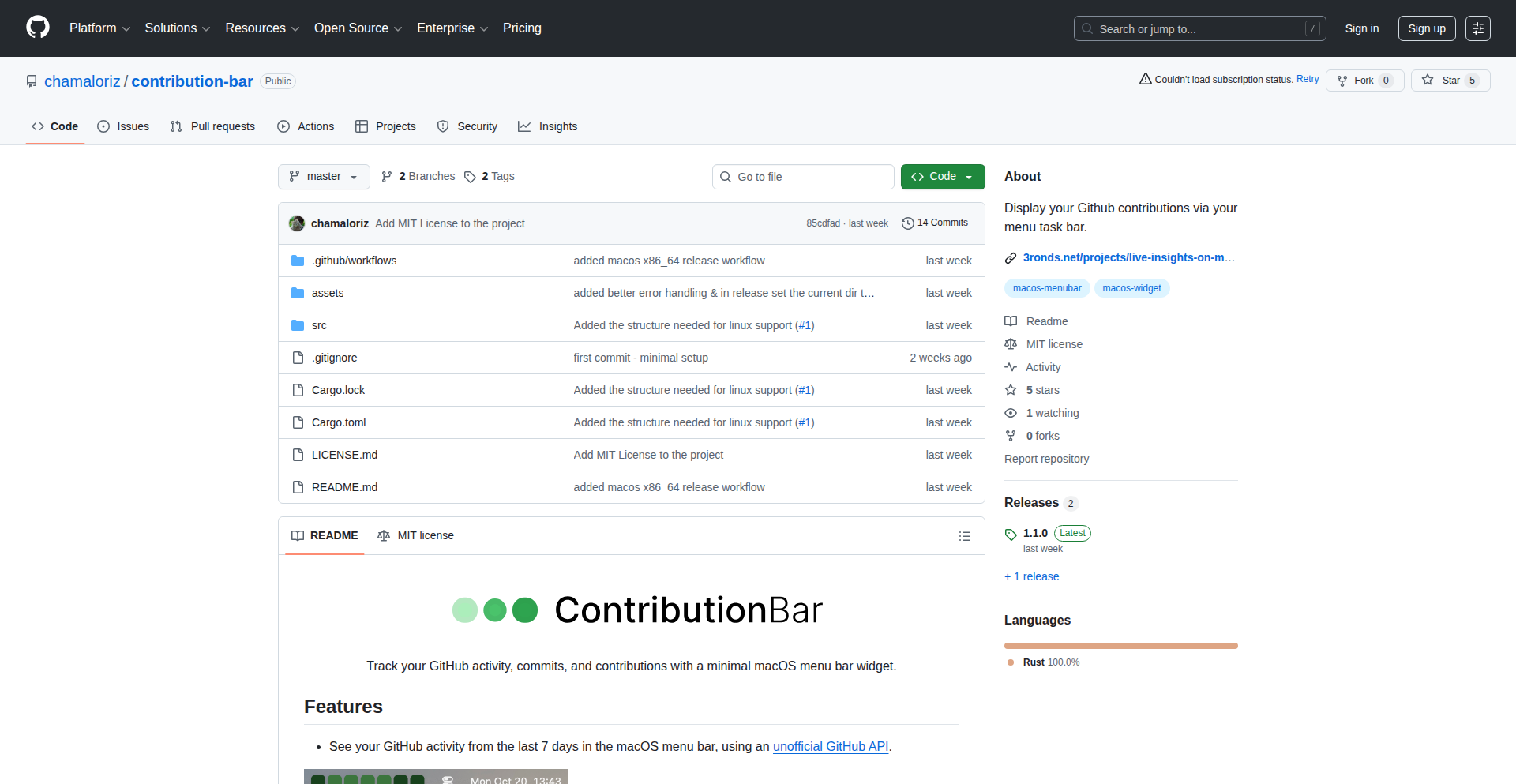 ContributionBar: GitHub Activity Visualizer