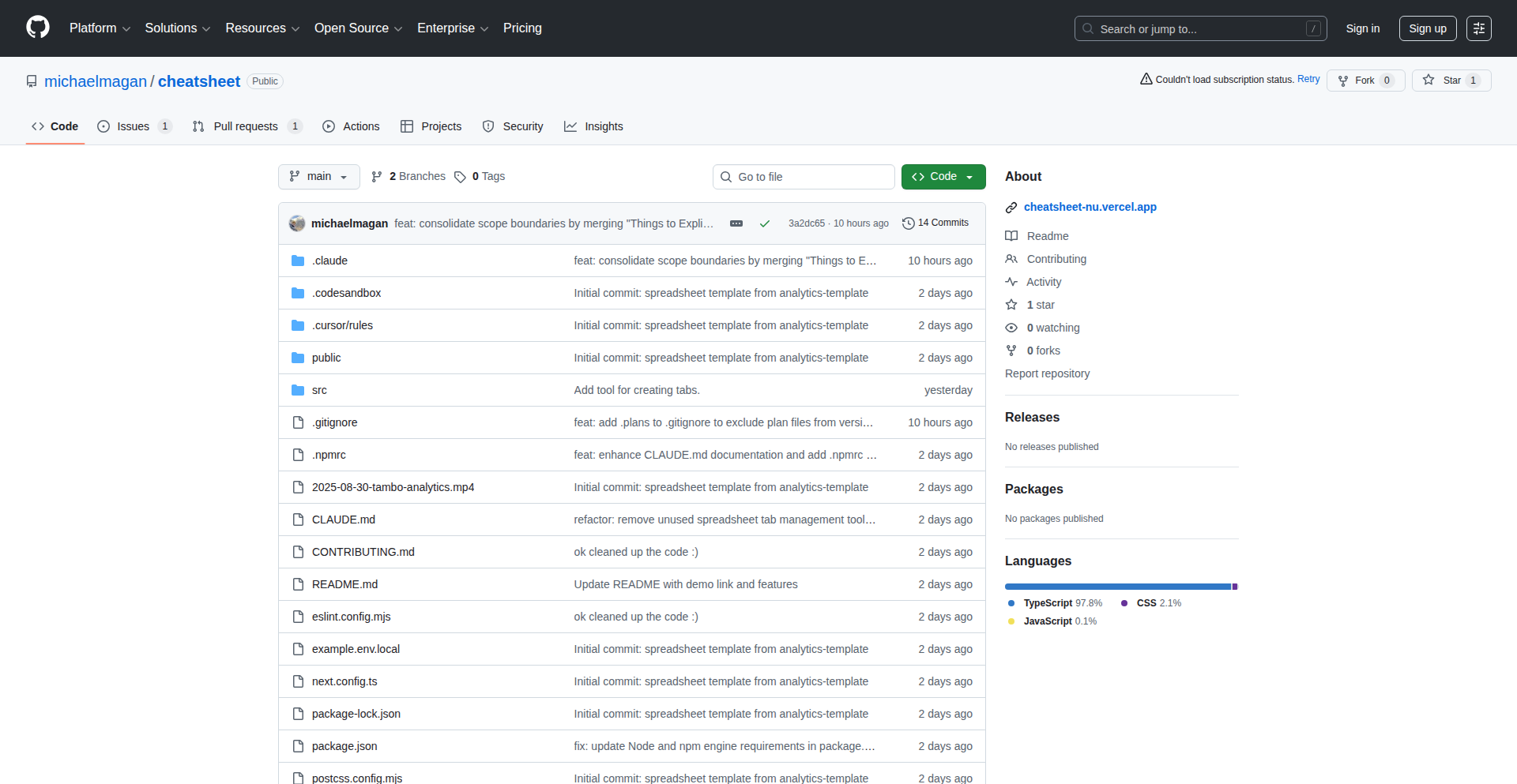 Cheatsheet AI Spreadsheet