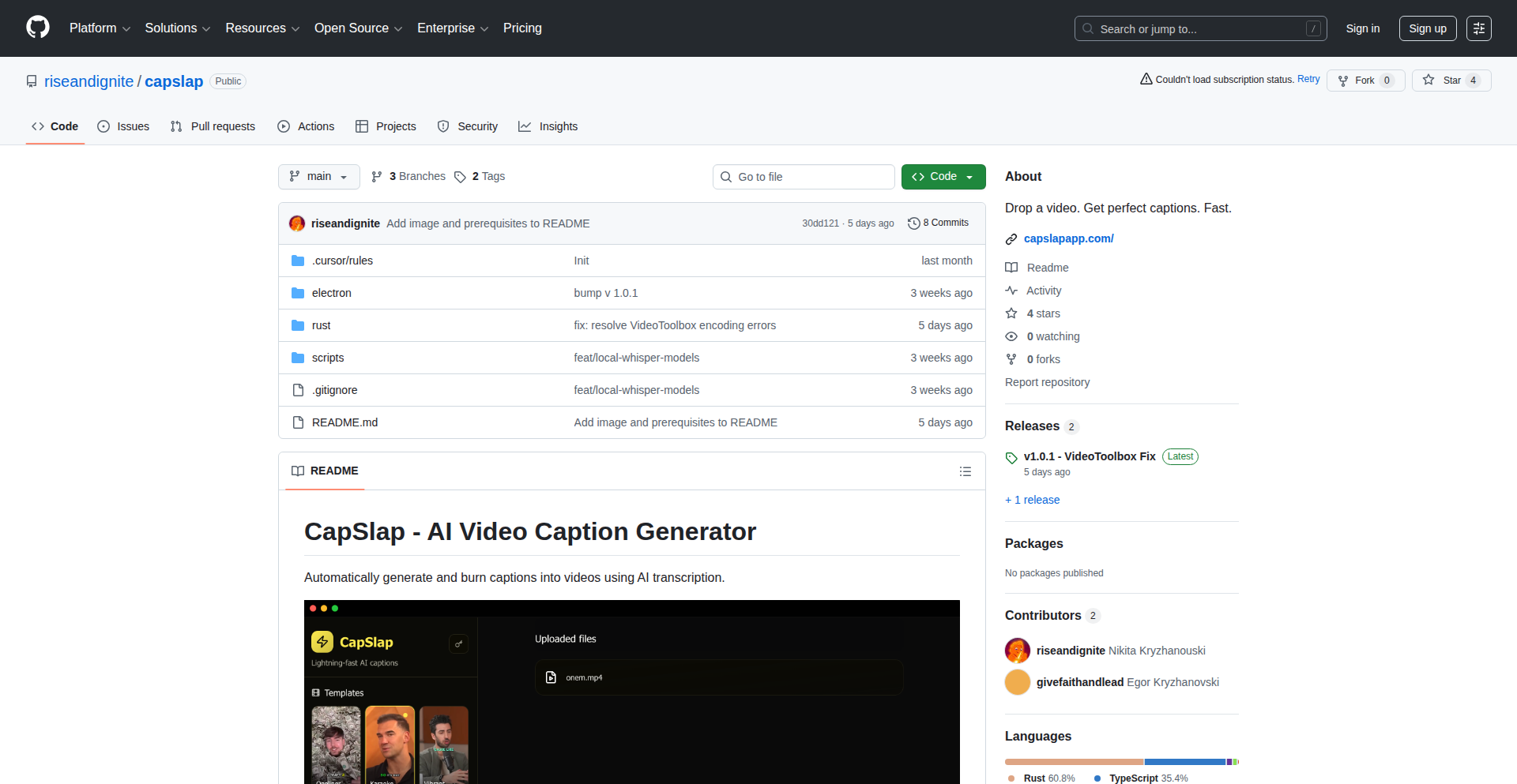 CapSlap: Local Whisper Captions