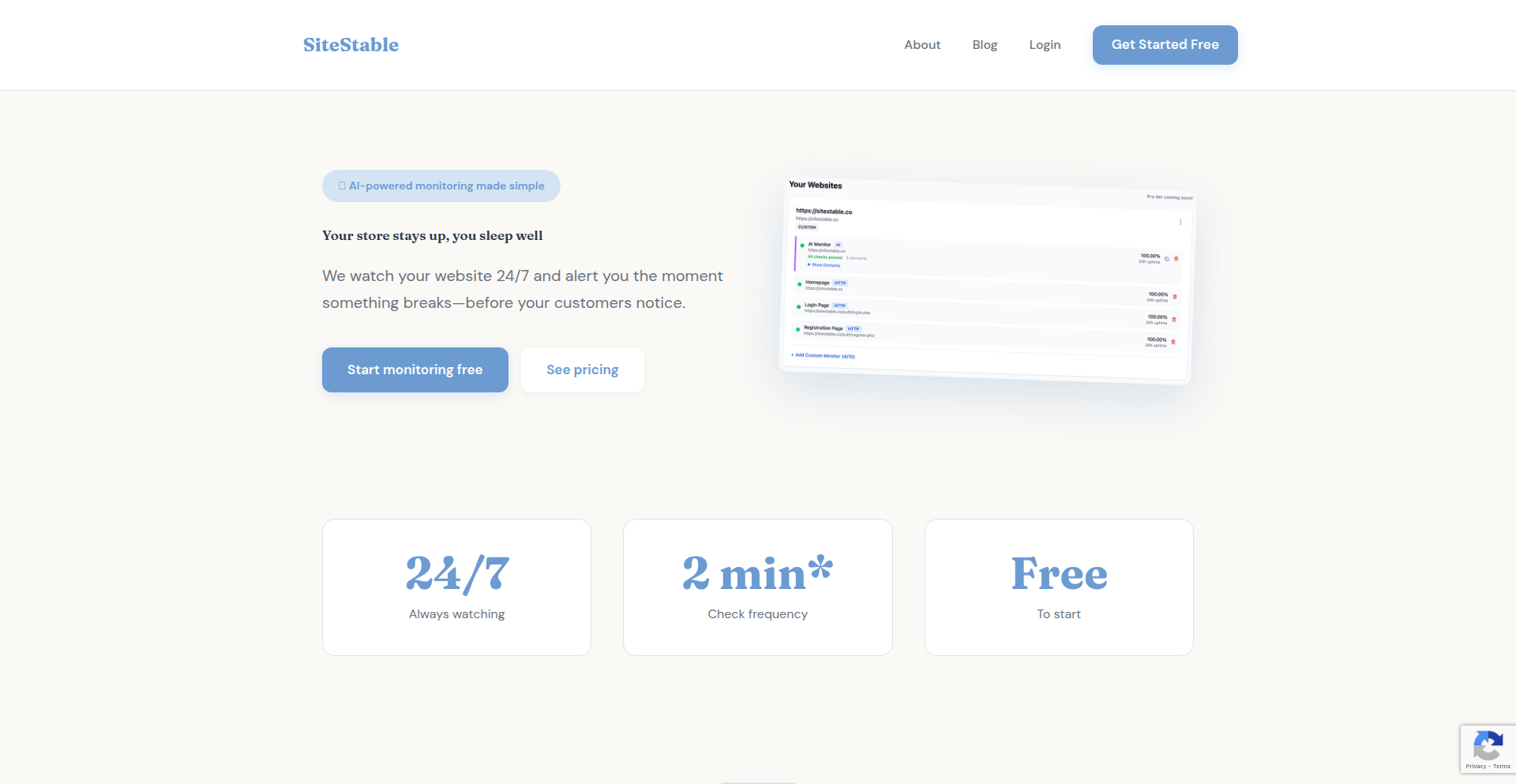 SiteStable AI-Element Monitor