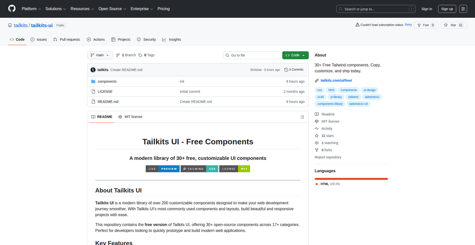 Tailkits UI Free: Tailwind Components Accelerated