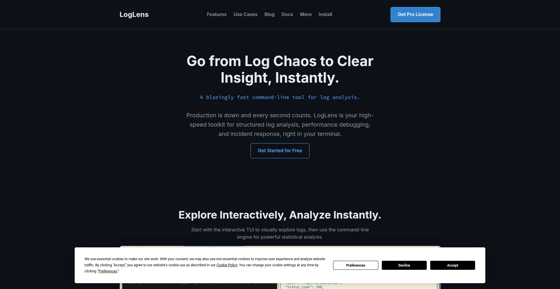 LogLens: Structured Log Navigator