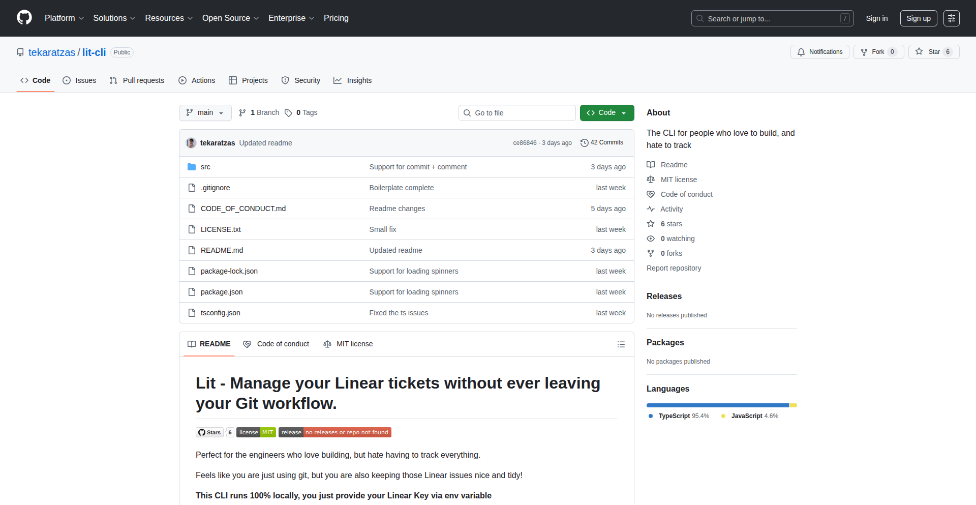 Lit: Git-Linear Sync CLI