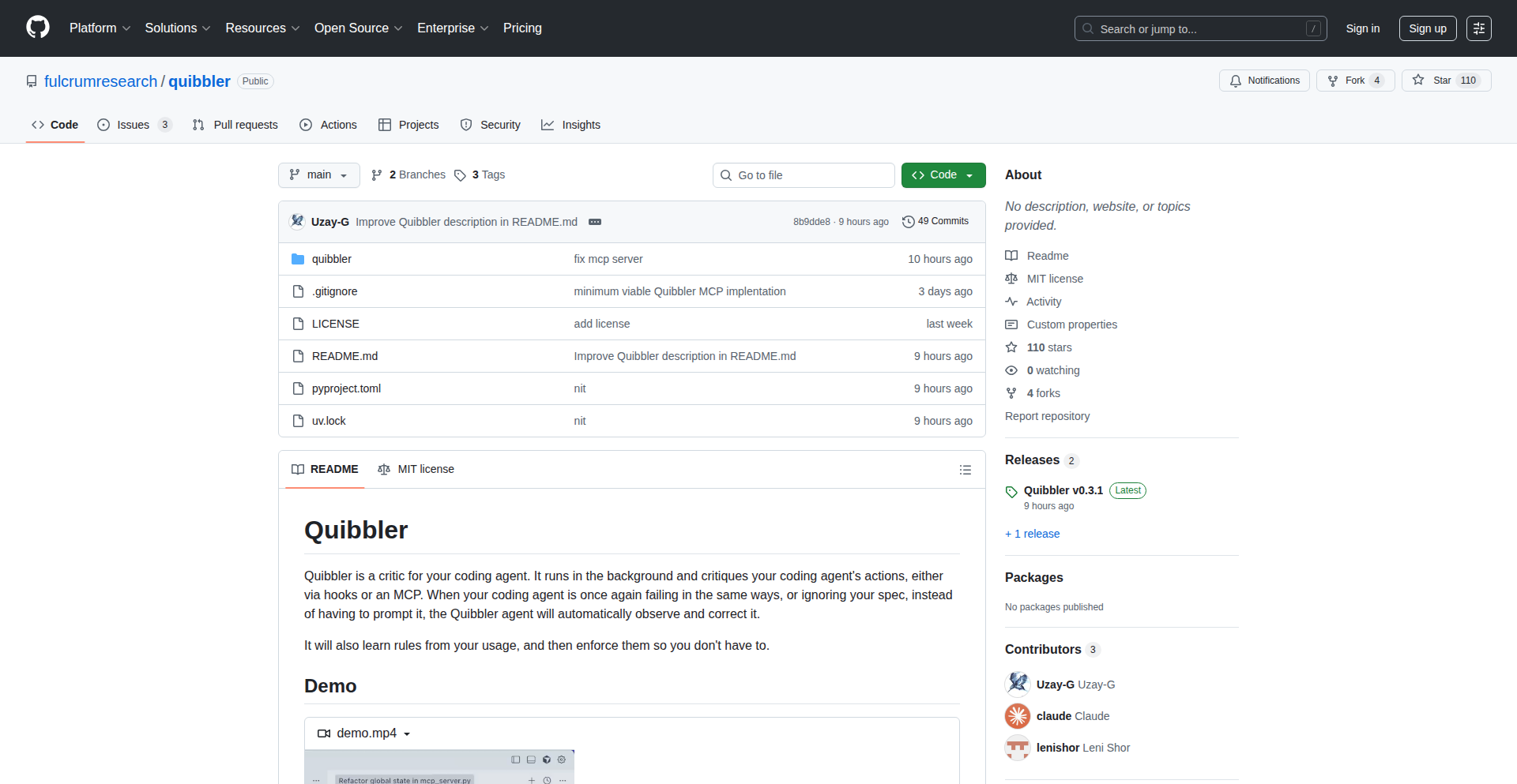Quibbler: Adaptive Coding Agent Critic