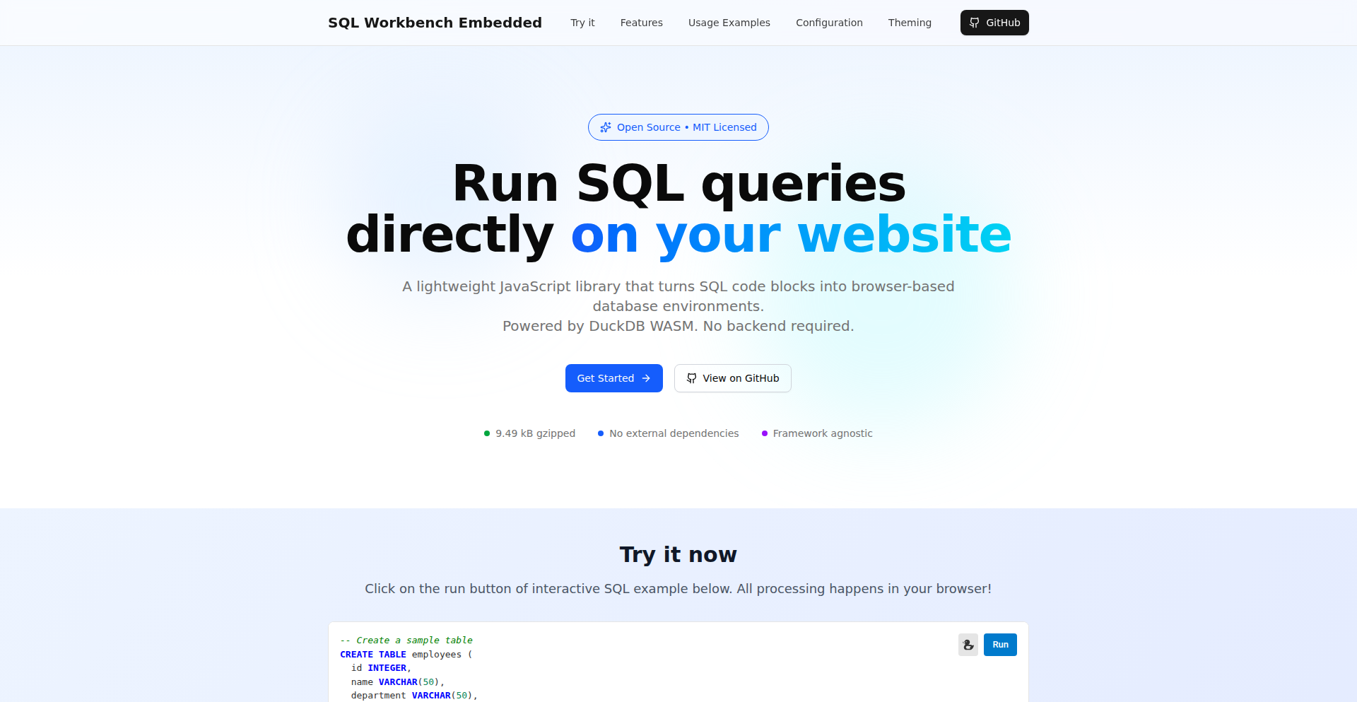 WebSQL Engine