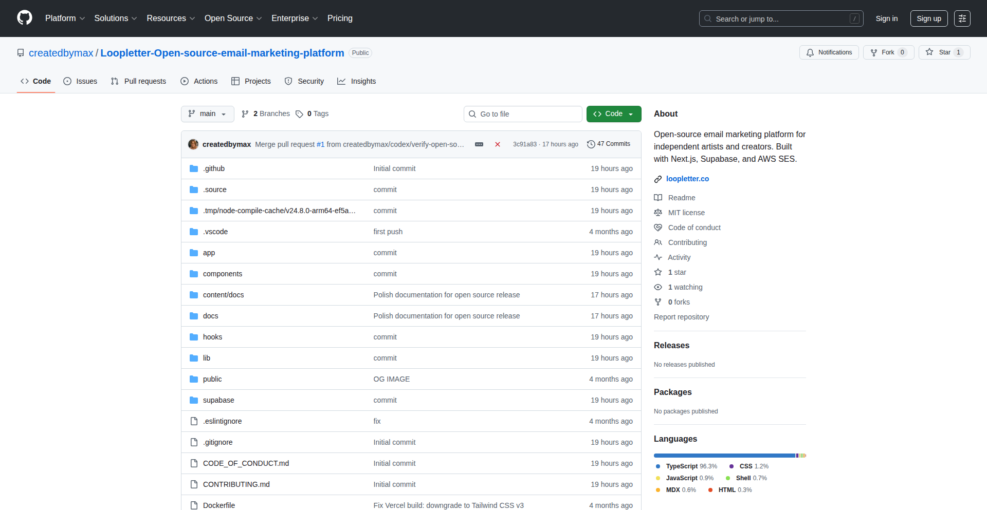 Loopletter: アーティストのためのセルフホスト型メールマーケティングエンジン