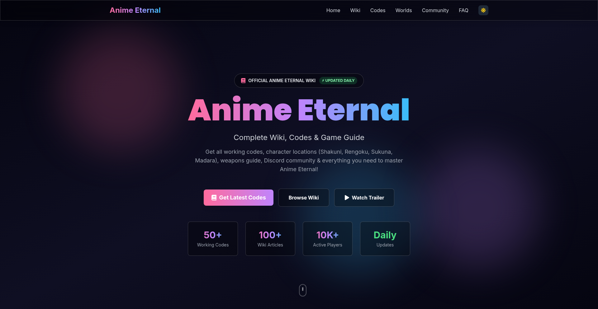アニメエターナル - ロブロックスアニメゲーム攻略ハブ