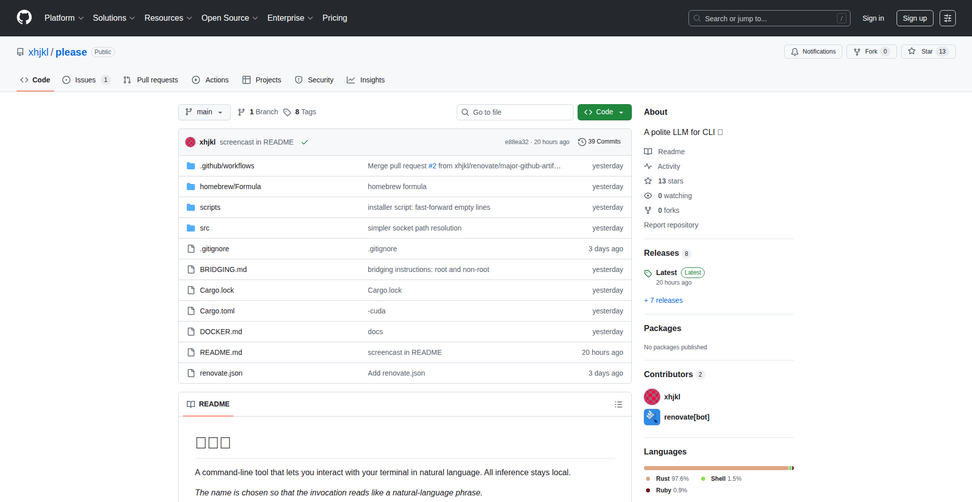 Please CLI:你的智能Shell助手