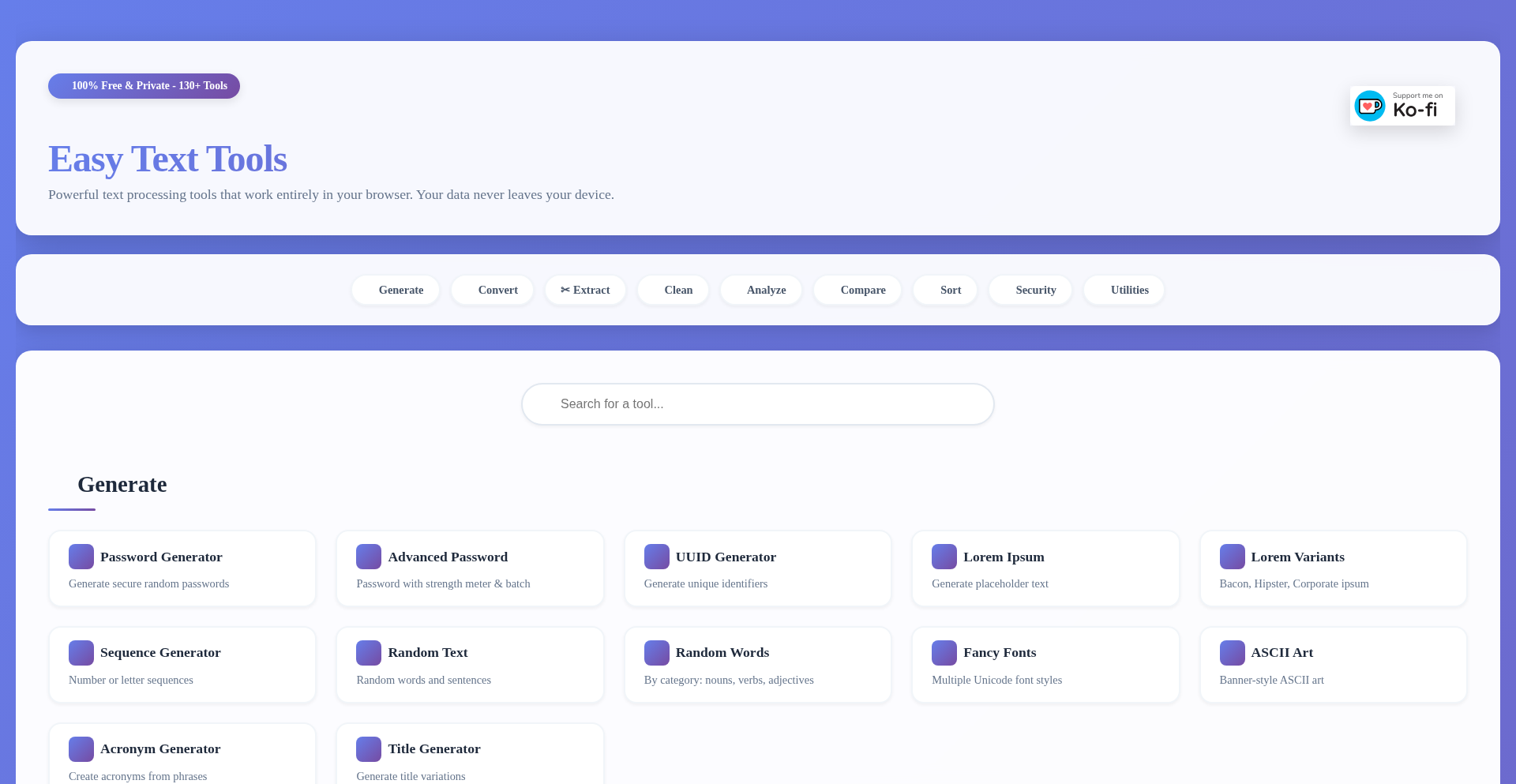 浏览器端万能文本工具箱