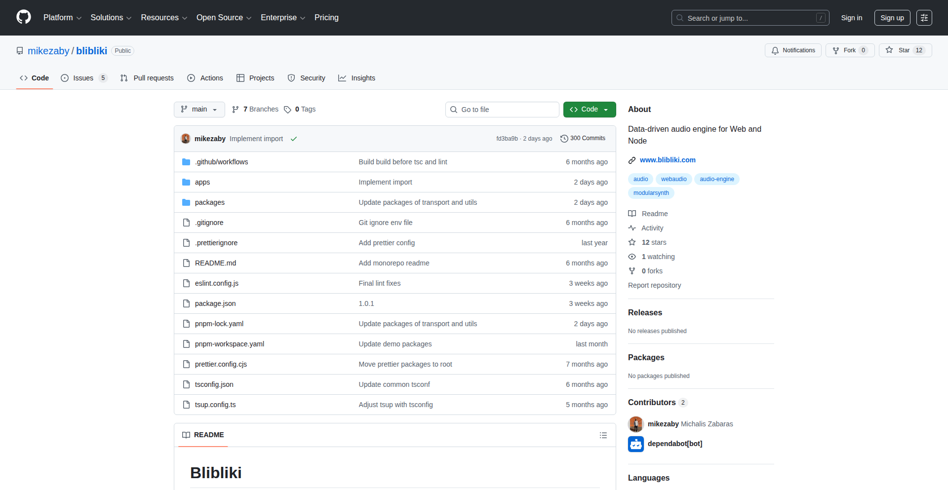 Blibliki: 数据驱动的WebAudio合成引擎