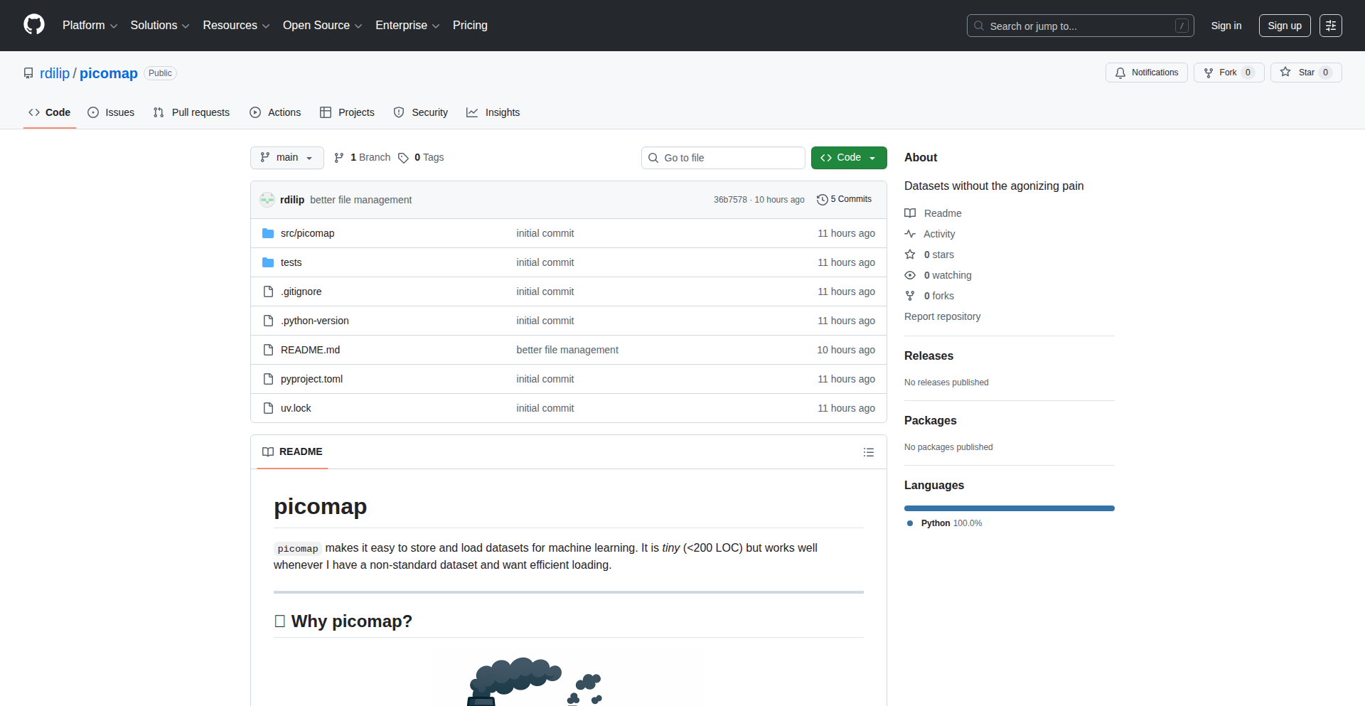 Picomap: 机器学习数据管理的轻量级瑞士军刀