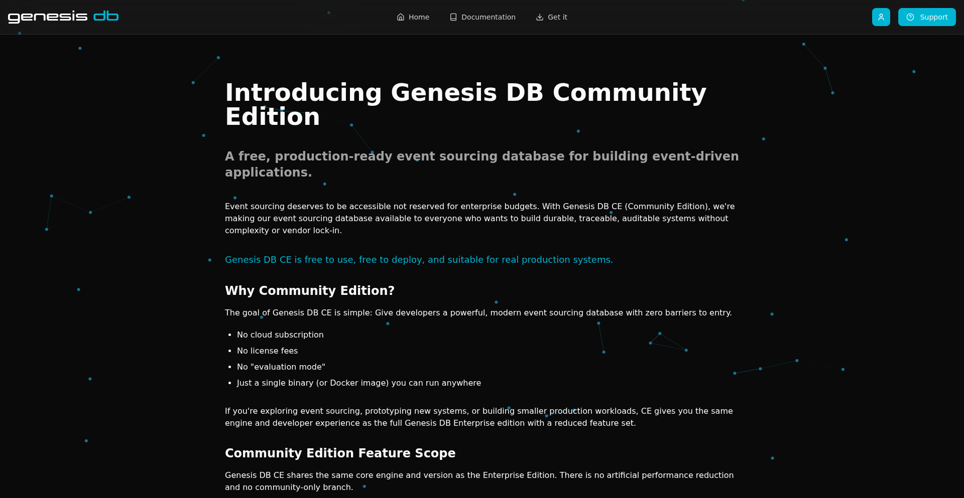 GenesisDB: EventSourced Production DB
