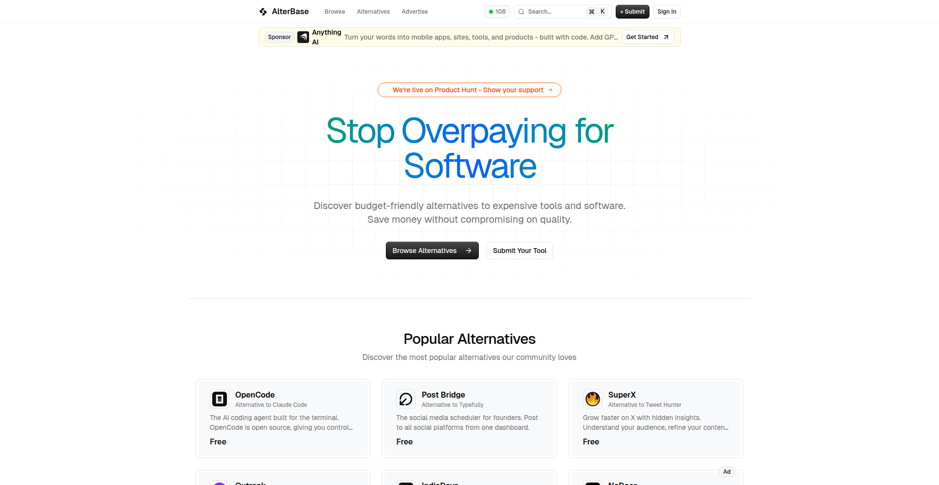 AlterBase: The Indie Software Compass
