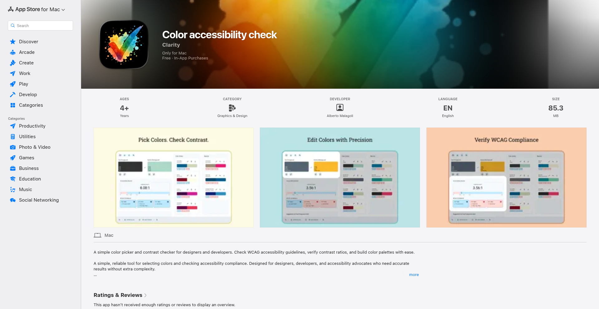 Clarity - スクリーンカラーアクセシビリティチェッカー