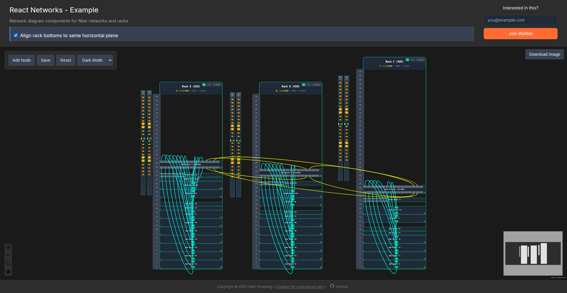 サーバーラック・ネットワーク設計ビューア