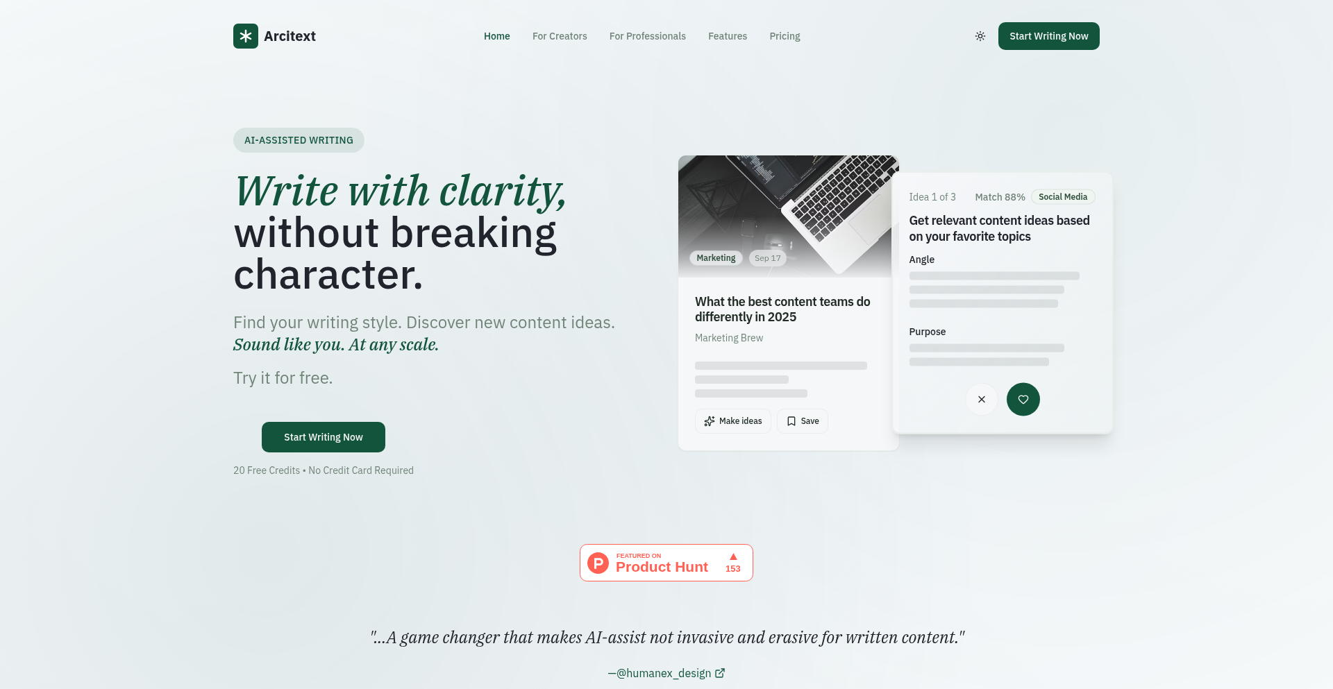 Arcitext – AI支援型クリエイティブライティングアシスタント
