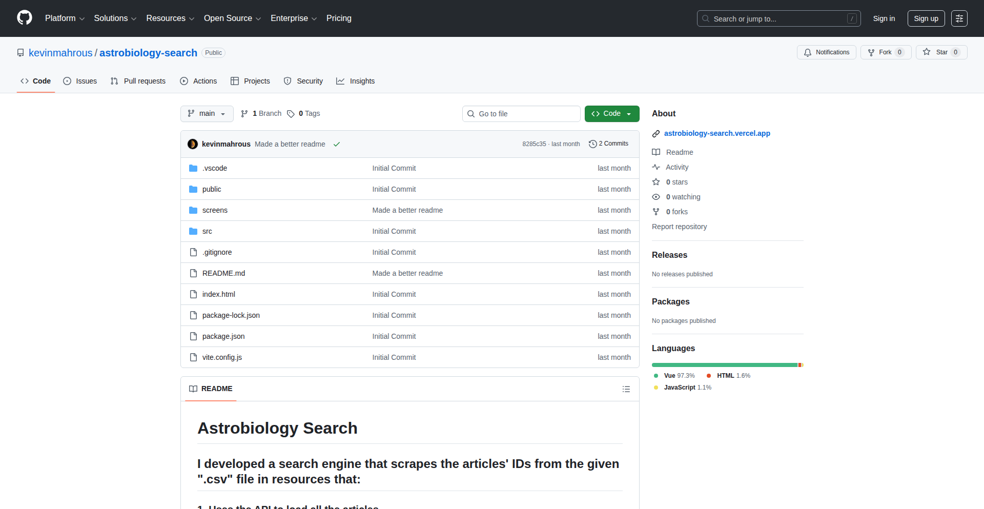 Astrobiology Search Engine: 宇宙生物学探求エンジン