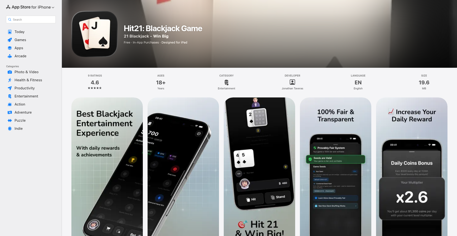 SwiftBlackjack LiveStats