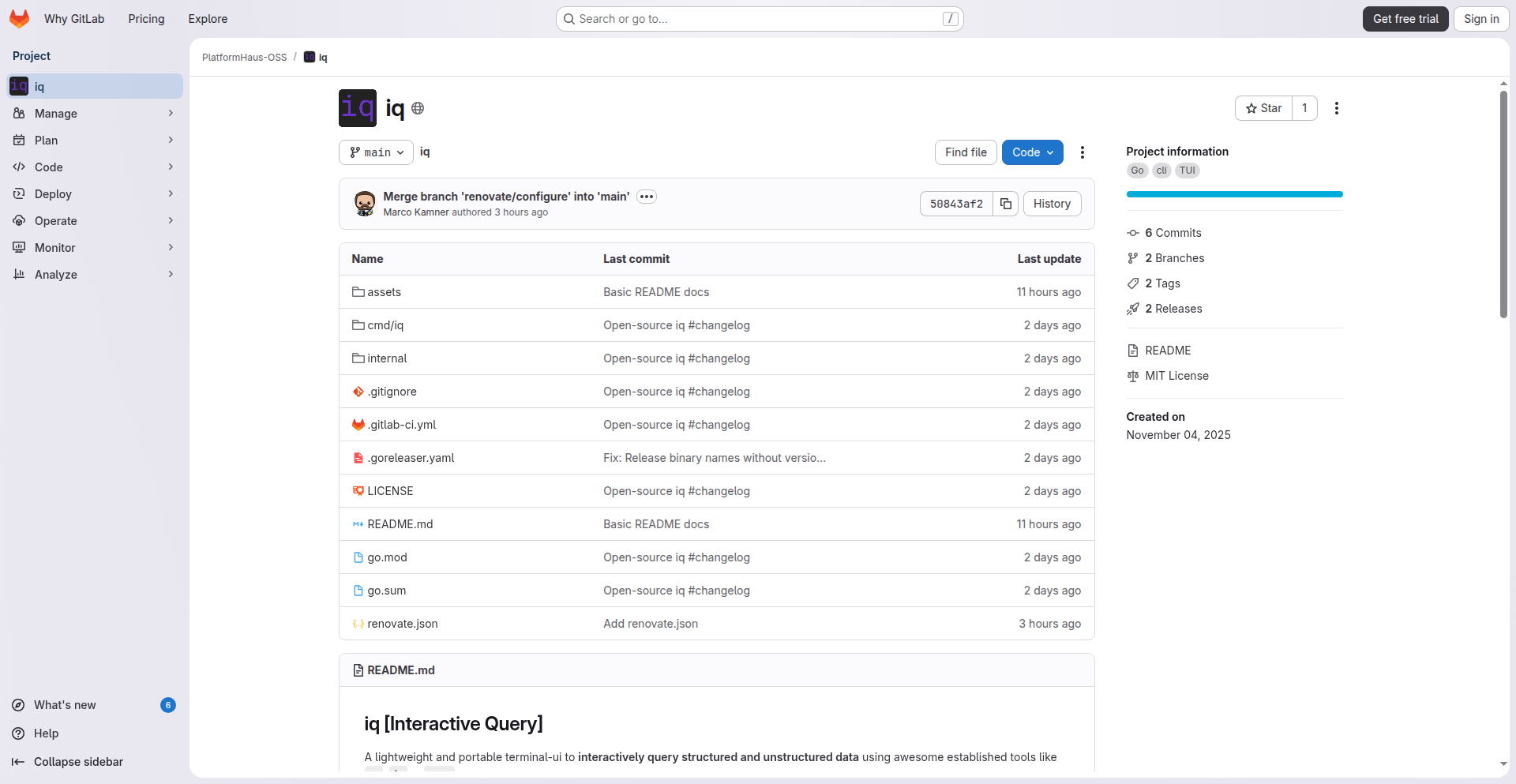 Interactive Query TUI (IQ-TUI)