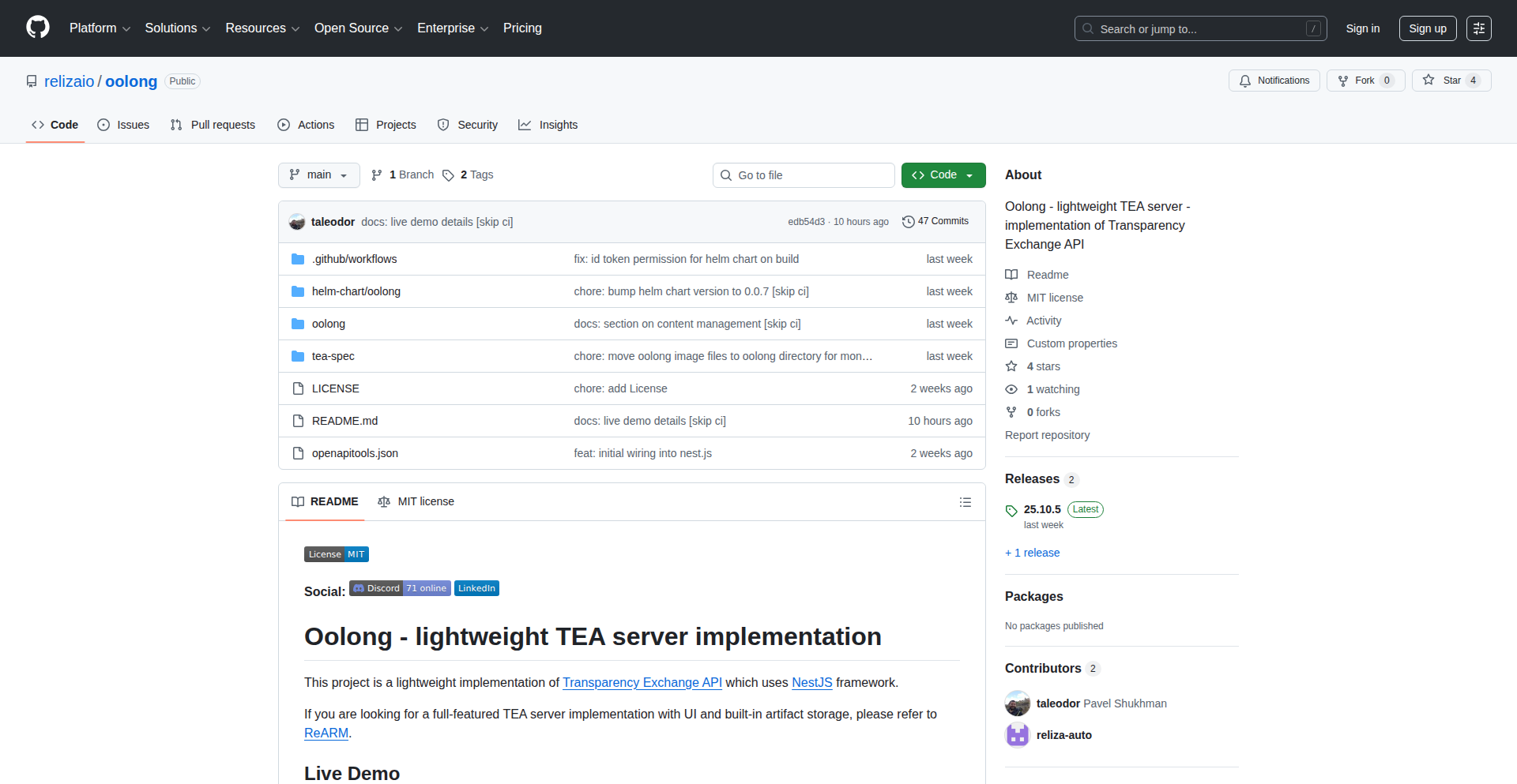 Oolong: Lightweight Transparency API