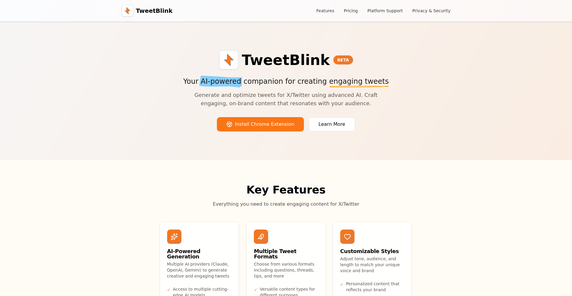 TweetBlink: AI-Powered Tweet Crafting Engine