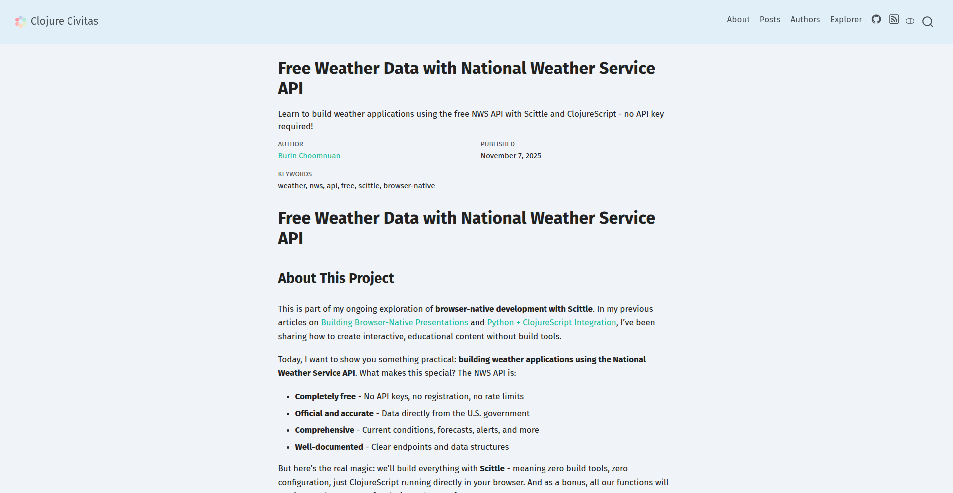 ブラウザで動く！ClojureScript気象デモ集 (ビルドツール不要)