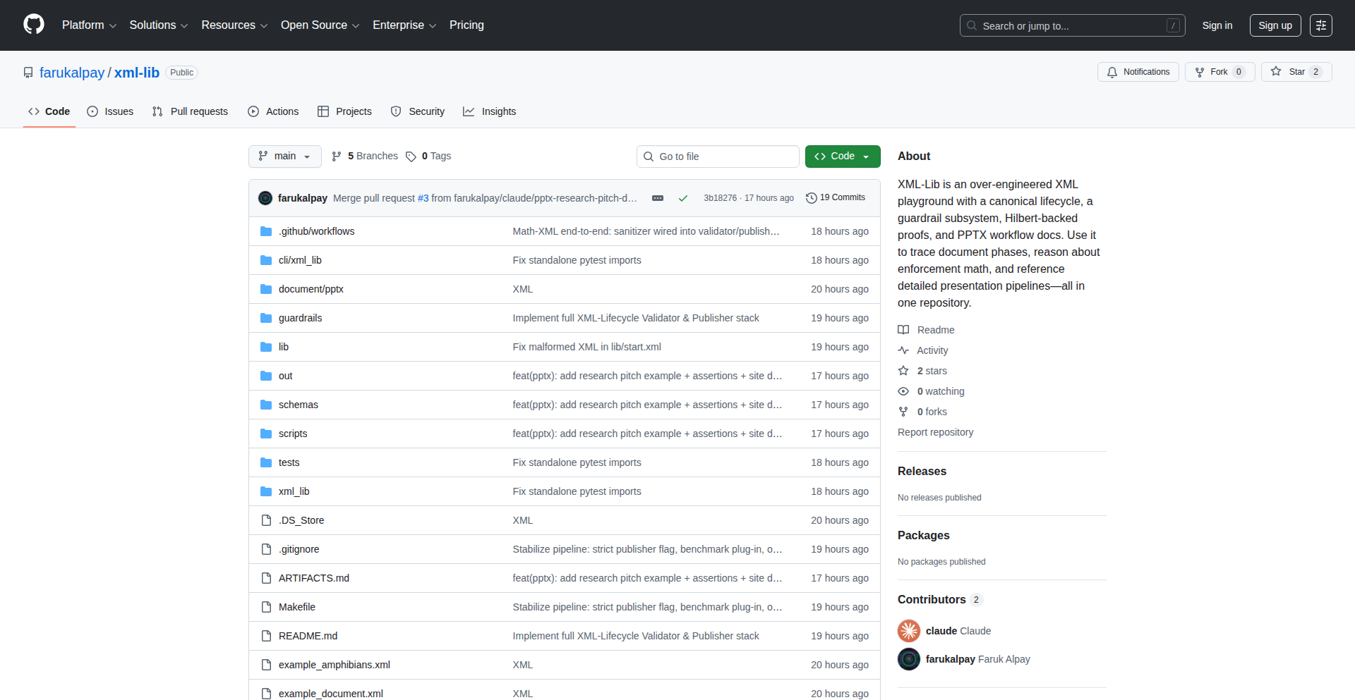 XML-Lib: XMLドキュメントフロー統合型実験場
