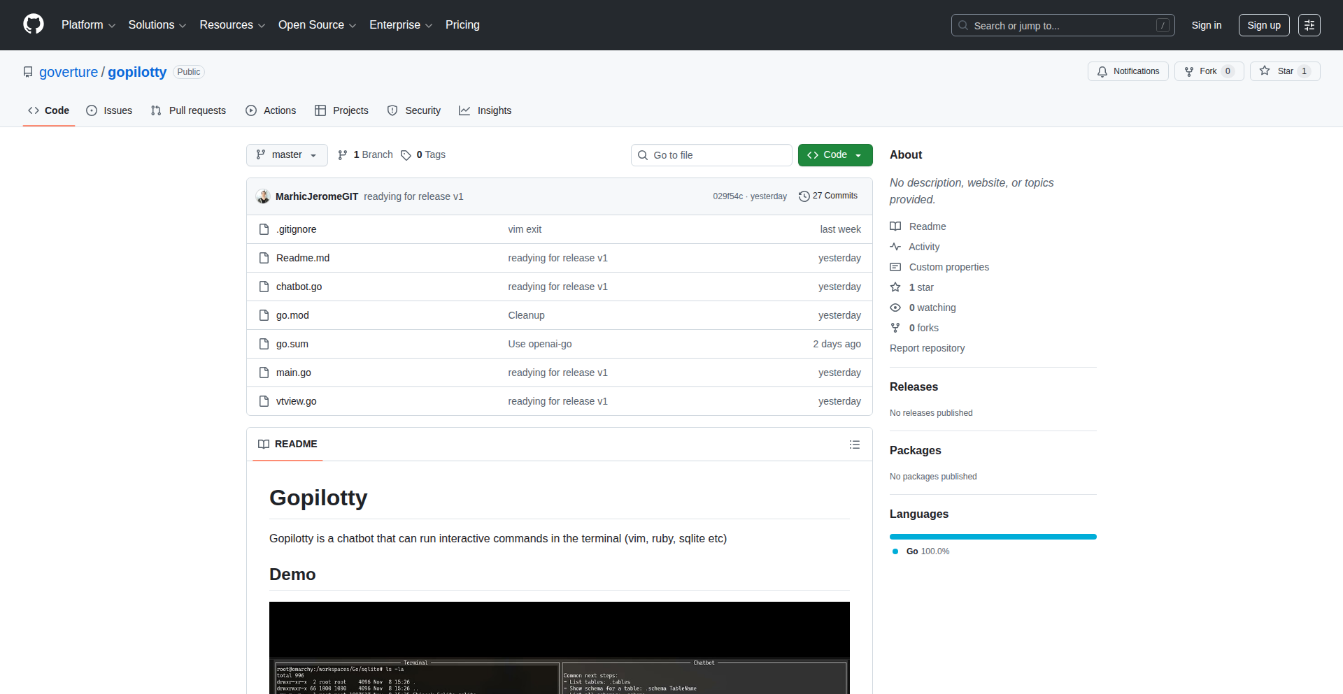 Gopilotty: 交互式终端的AI助手