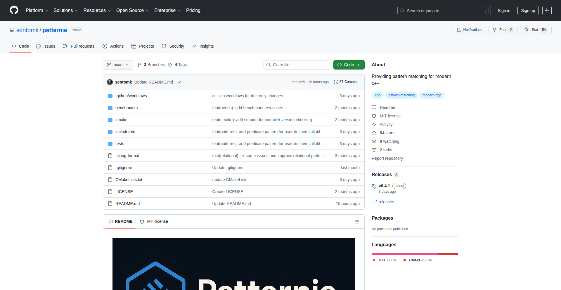 Patternia-C++ 编译期模式匹配DSL