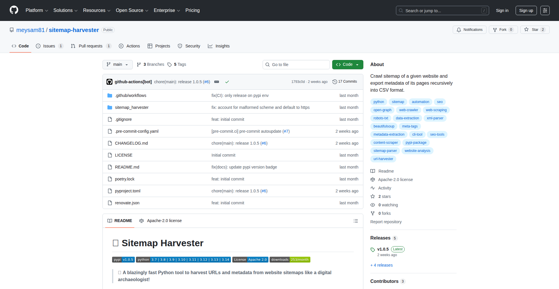 Sitemap 探针：网站地图元数据提取器