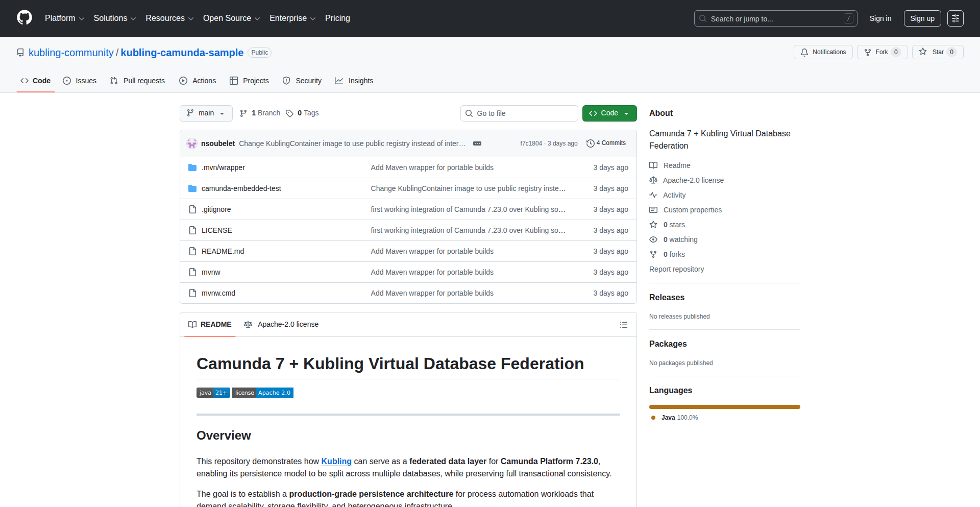 Kubling: Camunda 7 拡張のための軽量データフェデレーションエンジン