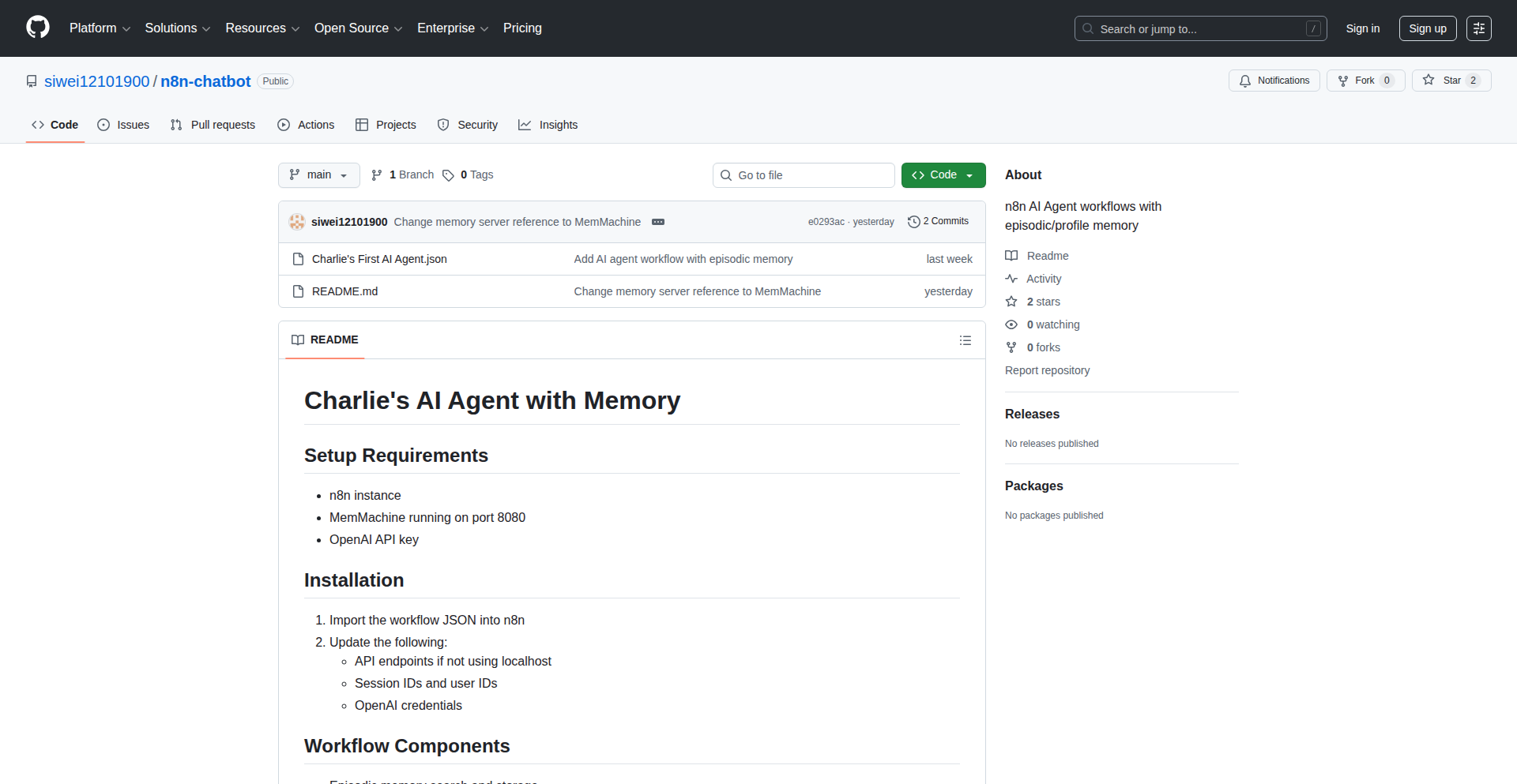エピソード記憶型N8nチャットボット