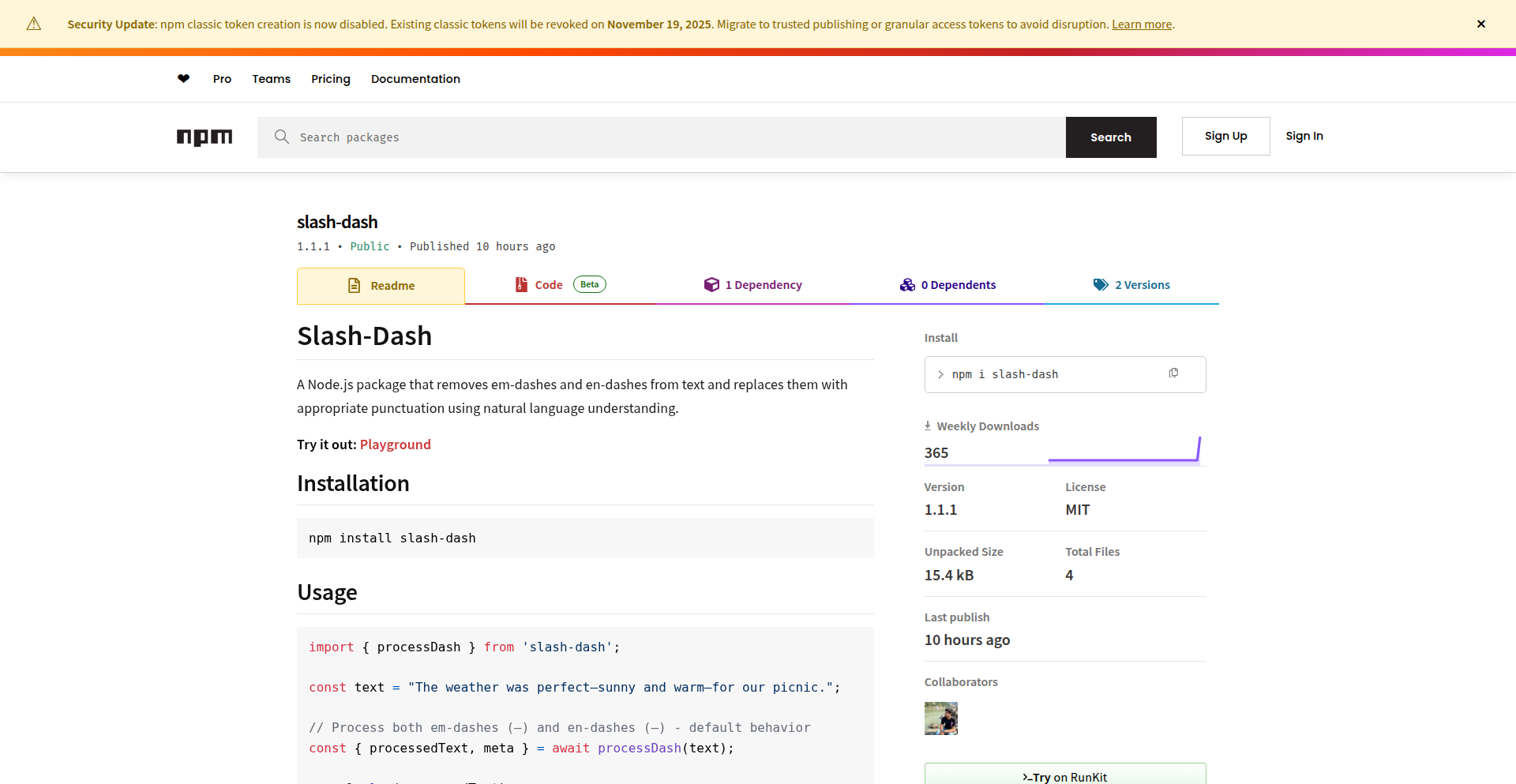 AI文風調整ノードJSパッケージ「Slash-Dash」