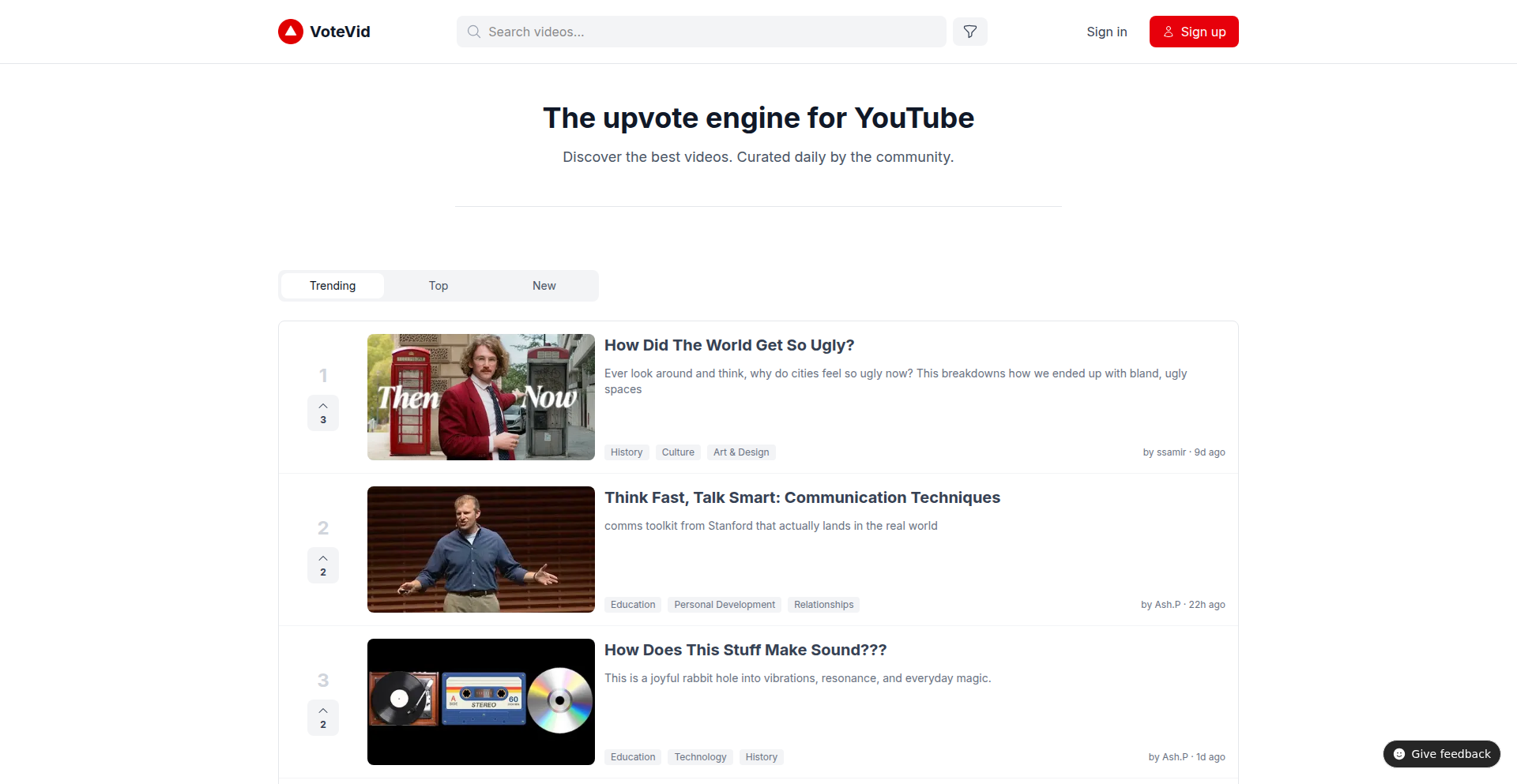 YouTube動画レコメンド・コミュニティプラットフォーム