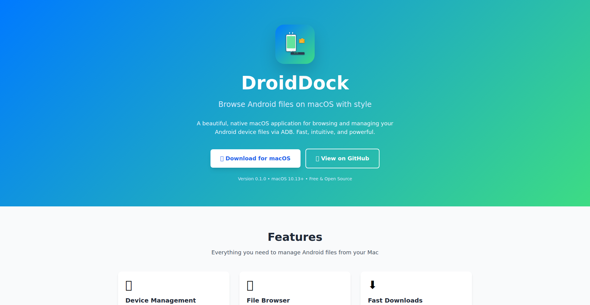 DroidDock: AndroidファイルADBマネージャー