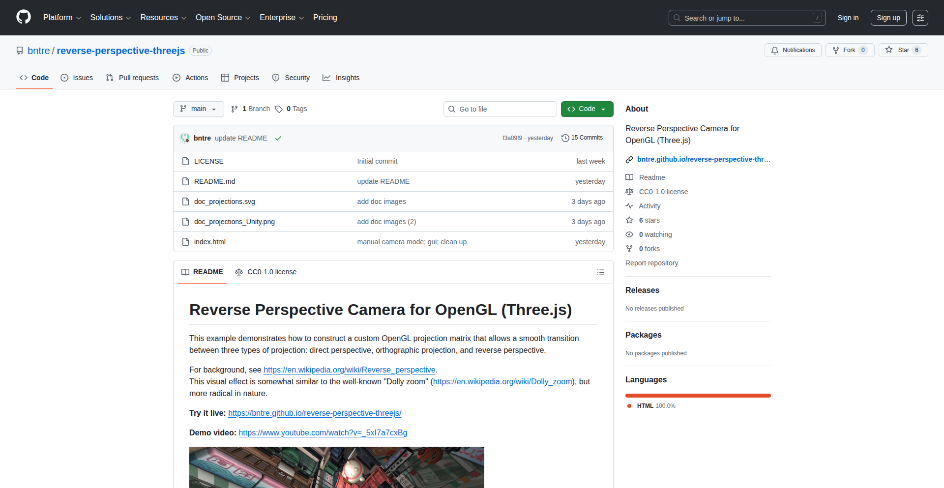 Glance3D: 逆向透视相机 for Three.js