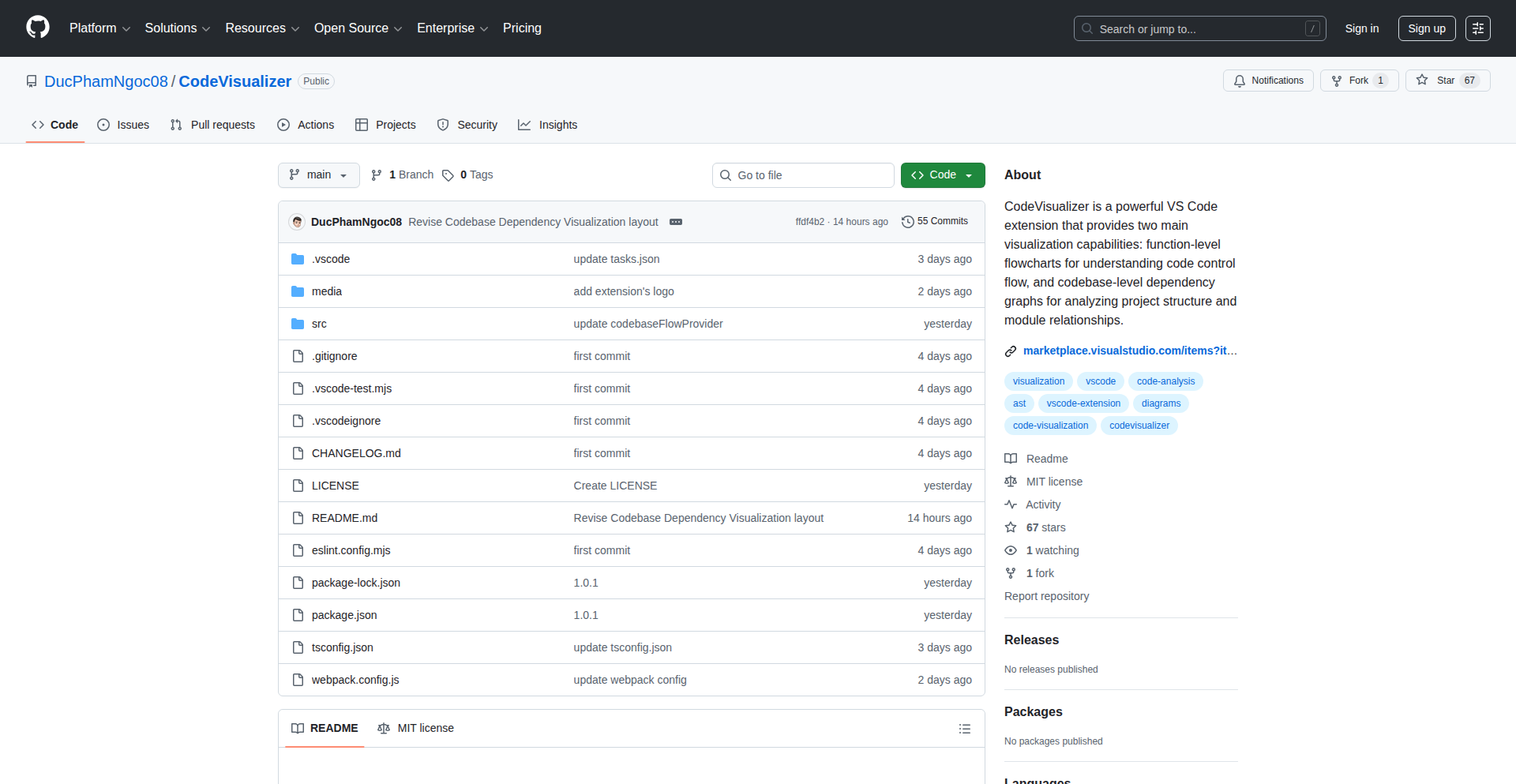 代码脉络可视化器 (CodeGraph Vis)