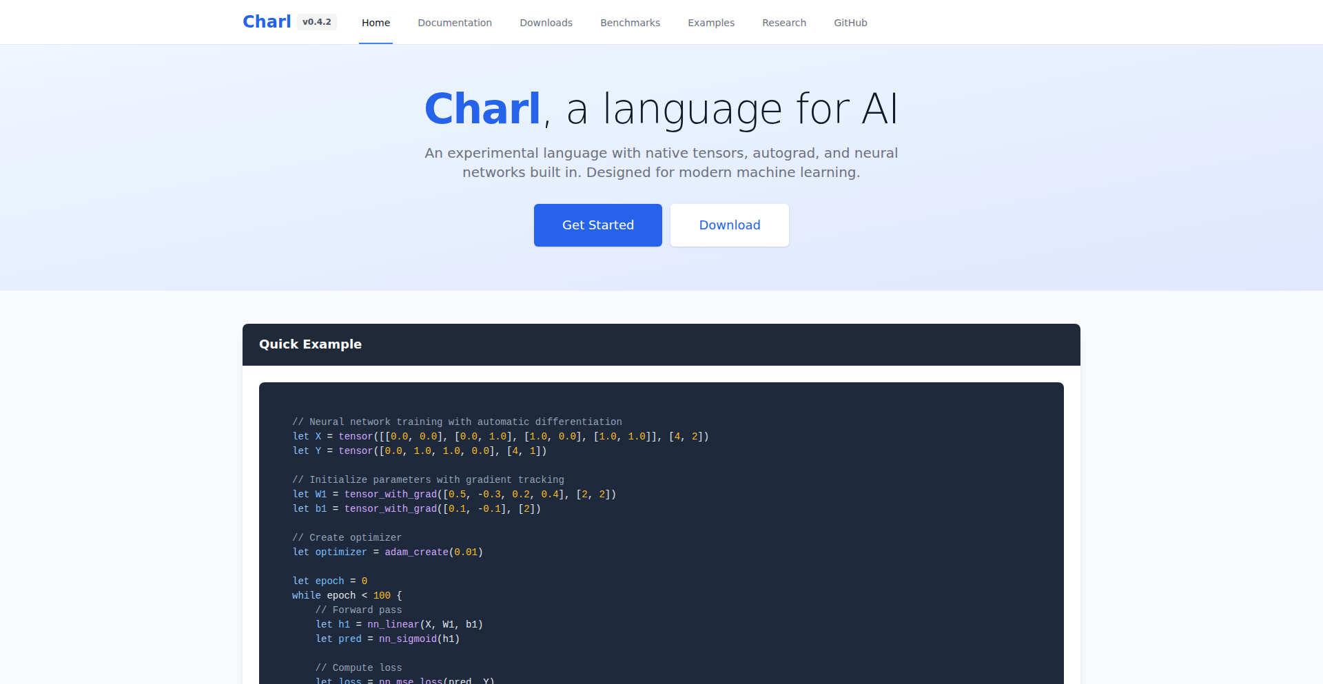 Charl - 机器学习原生语言
