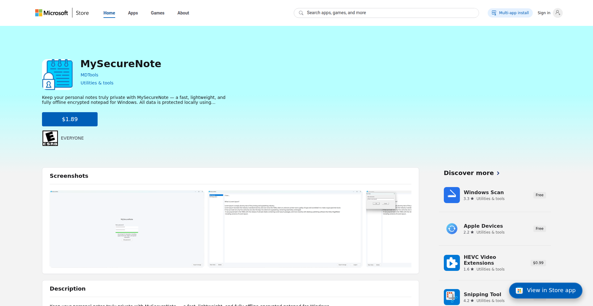 MySecureNote: 本地加密笔记保险箱