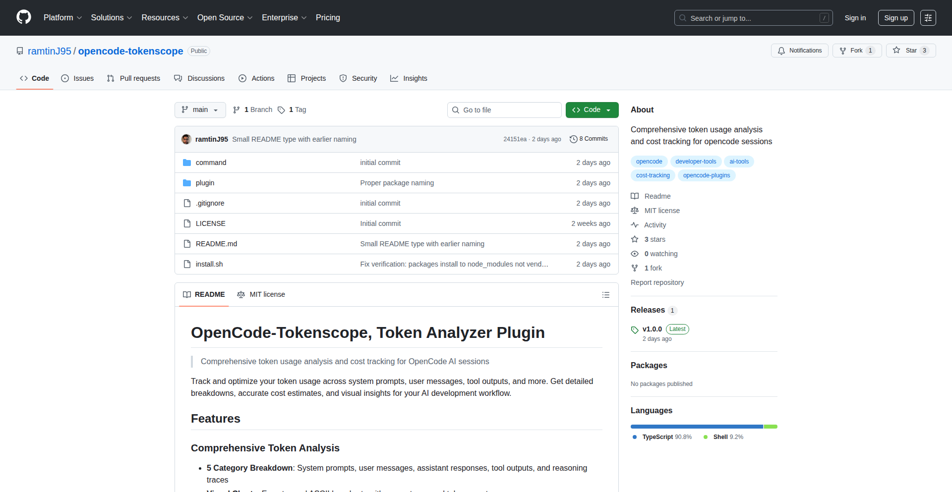 Opencode トークンコスト可視化アナライザー