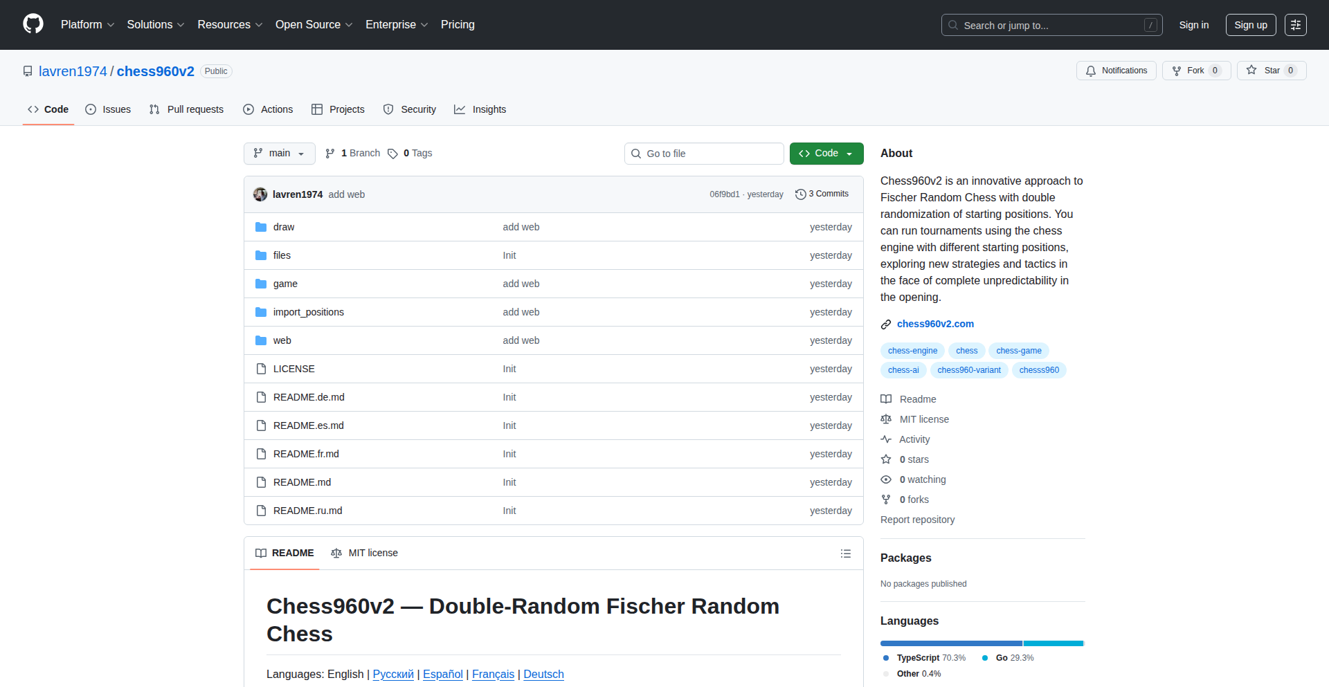 チェス960^2 オープンソース