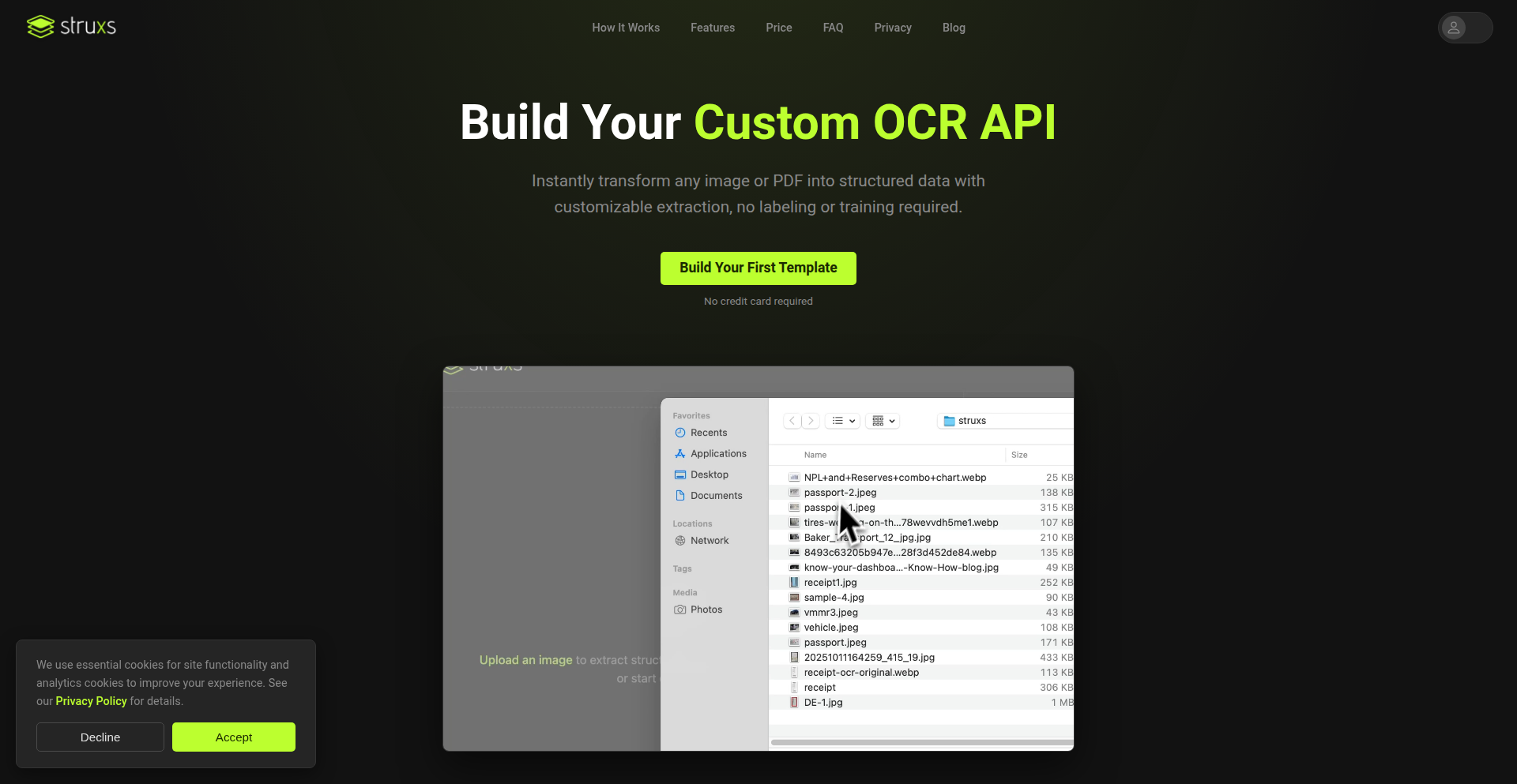 Struxs - カスタムOCR APIジェネレーター