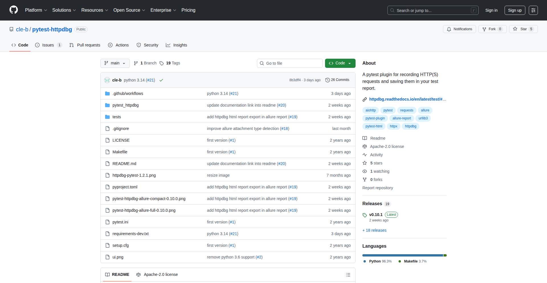 Pytest HTTPデバッグ for Allure