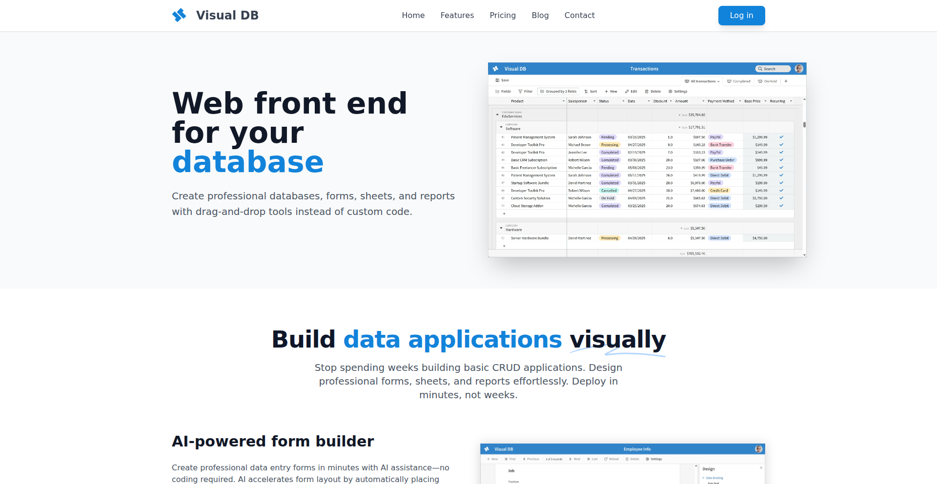 Visual DB: データベースとの対話インターフェース