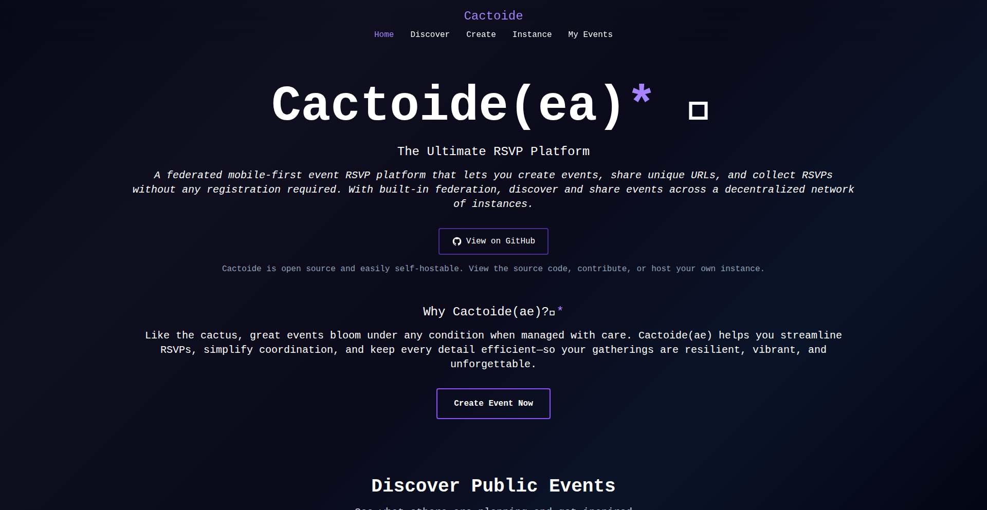 Cactoide: 連合型RSVPプラットフォーム