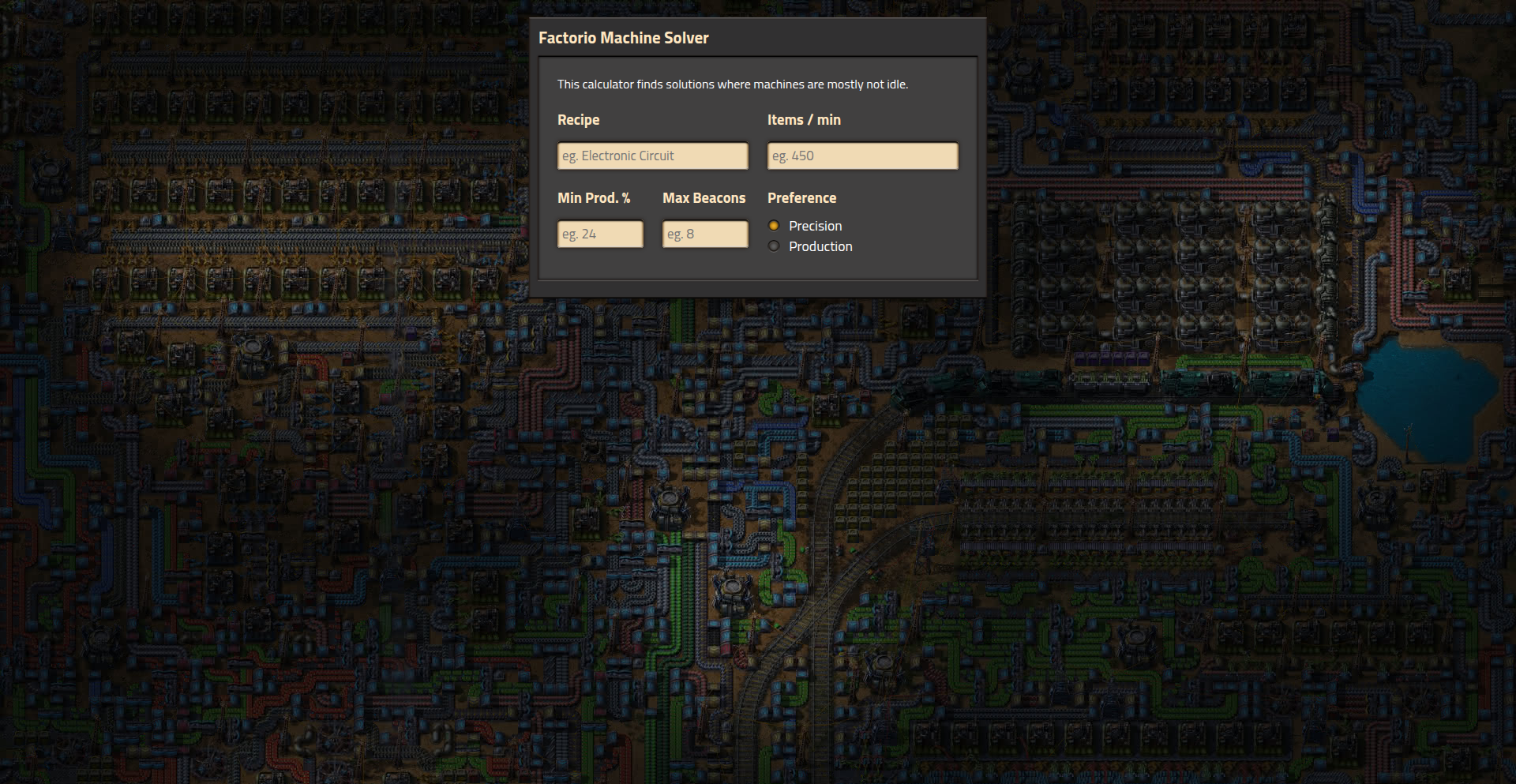 Factorio Machine Solver (ファクトリオ・マシン・ソルバー)