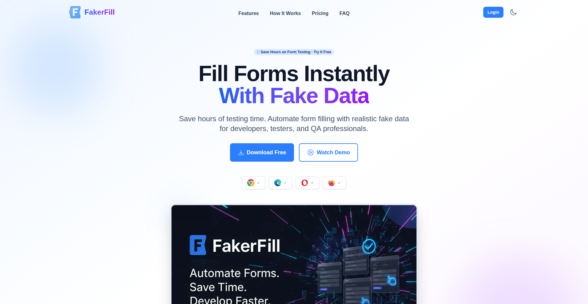 FakerFill: ブラウザフォーム自動入力拡張