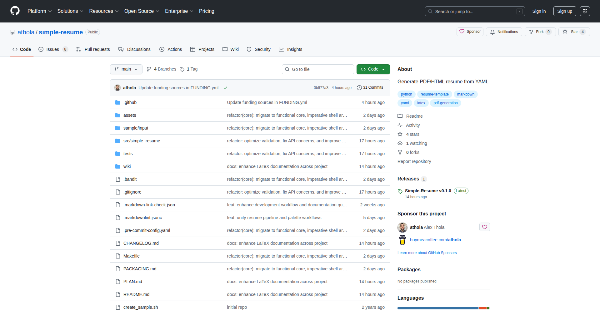YAML Resume Generator