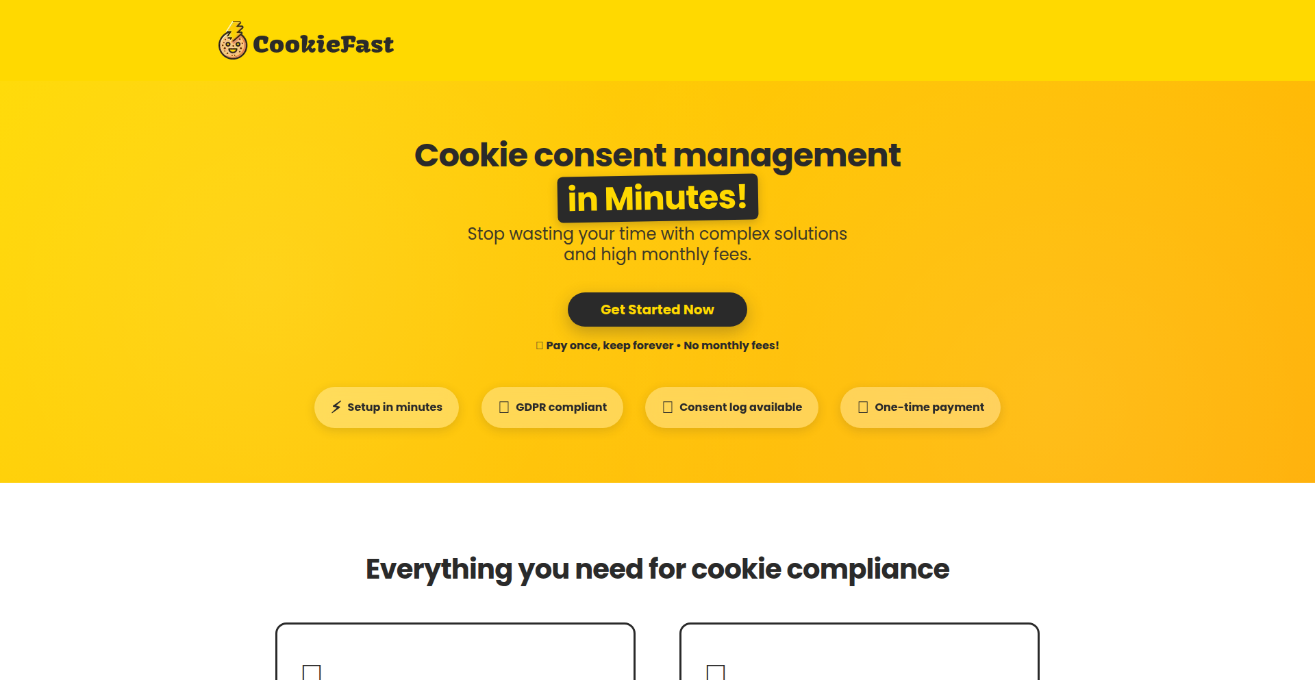 CookieFast - シンプル・ワンタイム・クッキー同意マネージャー